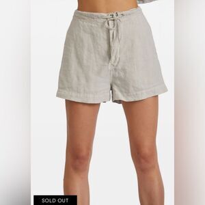 Bassike NWT Washed Linen Mini Stone size 3 minimalist Lagenlook Beach Shorts